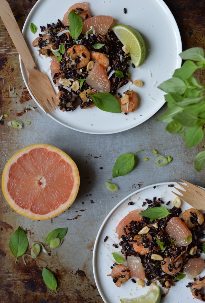 Riz vénéré au lait de coco, crevette et pamplemousse de Floride_Plus_une_miette